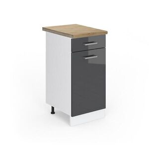 Vicco SPODNÍ SKŘÍŇKA KUCHYŇSKÉ LINKY R-Line Antracitový vysoký lesk 40 cm , PD Dub obraz