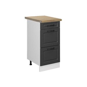 Vicco SPODNÍ SKŘÍŇKA KUCHYŇSKÉ LINKY R-Line Antracitový venkovský dům 40 cm se zásuvkami, PD Dub obraz