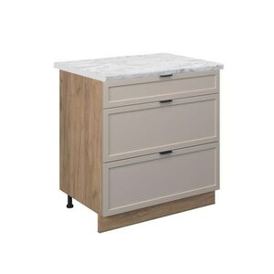 Vicco SPODNÍ SKŘÍŇKA KUCHYŇSKÉ LINKY Fame-Line GreyBeige 80 cm se 3 zásuvkami, PD Mramor obraz