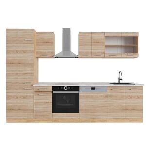 Vicco KUCHYŇSKÝ KOUT R-Line Dub Sonoma/Goldkraft 300 cm , PD Mramor obraz