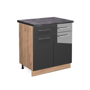Vicco SPODNÍ SKŘÍŇKA KUCHYŇSKÉ LINKY Fame-Line Antracitový vysoký lesk 80 cm , PD Antracit obraz