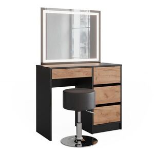 Vicco TOALETNÍ STOLEK Sherry Antracit/zlatý dub 90 x 75 cm se zrcadlem LED a stoličkou obraz