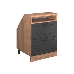 Vicco ŠIKMÁ SKŘÍŇ Rion Antracitový venkovský dům 60 x 81.6 cm se 2 zásuvkami, korpus skříně hloubka 60 cm obraz