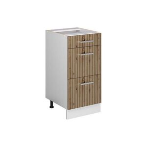 Vicco SPODNÍ SKŘÍŇKA KUCHYŇSKÉ LINKY R-Line Řemeslný dub 40 cm se zásuvkami, bez pracovní desky obraz