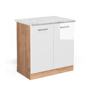 Vicco SKŘÍŇKA POD DŘEZ R-Line Bílá vysoký lesk 80 cm PD Mramor obraz