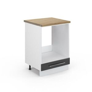 Vicco SKŘÍŇKA NA VESTAVĚNOU TROUBU Fame-Line Antracitový vysoký lesk 60 cm , PD Dub obraz