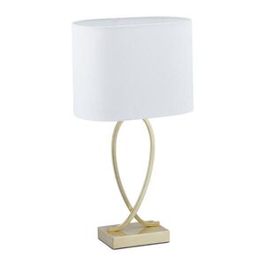 Relaxdays LAMPA Zlatá Bílá stolní textilní stínidlo E27 obraz