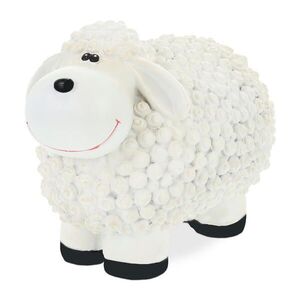 Relaxdays FIGURKA Bílá zahradní ovečka polyresin obraz
