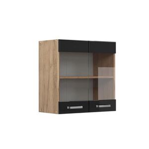 Vicco SKLENĚNÁ KUCHYŇSKÁ SKŘÍŇKA R-Line Černý vysoký lesk 60 cm obraz
