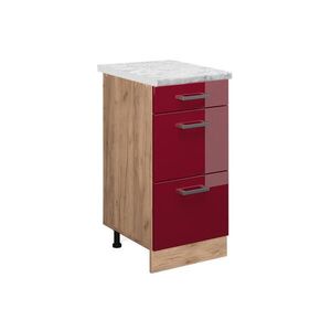 Vicco SPODNÍ SKŘÍŇKA KUCHYŇSKÉ LINKY R-Line Červená vysoký lesk 40 cm PD Mramor obraz