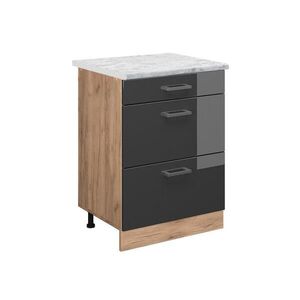 Vicco SPODNÍ SKŘÍŇKA KUCHYŇSKÉ LINKY R-Line Antracitový vysoký lesk 60 cm PD Mramor obraz