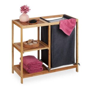 Relaxdays PRÁDELNÍK Přírodní Šedý bambus 3 police 65 cm obraz