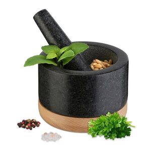 Relaxdays HMOŽDÍŘ Černá přírodní 3-dílná sada žula obraz