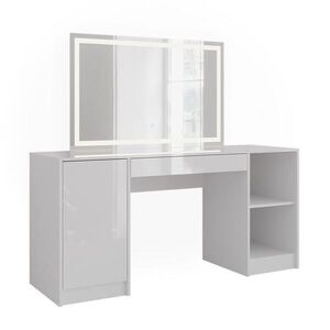 Vicco TOALETNÍ STOLEK Sherry Bílá/bílý vysoký lesk 158.2 cm s LED zrcadlem obraz
