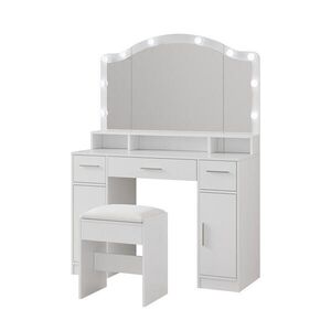 Vicco TOALETNÍ STOLEK Lumira Bílá 110 cm se zrcadlem LED a stoličkou obraz