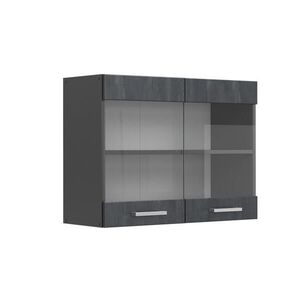 Vicco SKLENĚNÁ KUCHYŇSKÁ SKŘÍŇKA R-Line Černý beton 80 cm obraz