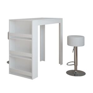 Vicco BAROVÝ STŮL Repose Bílá 57 x 117 cm se 2 barovými stoličkami obraz