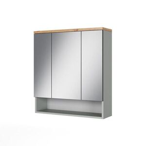 Vicco KOUPELNOVÁ ZRCADLOVÁ SKŘÍŇKA Eden Šedá 70 x 77.5 cm se 3 zrcadlovými dvířky obraz