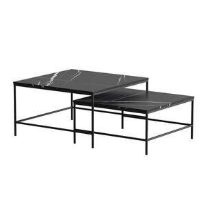Vicco STOLEČEK KÁVOVÝ STOLÍK Ramio Černý mramor 80 x 80 cm 2 díly obraz