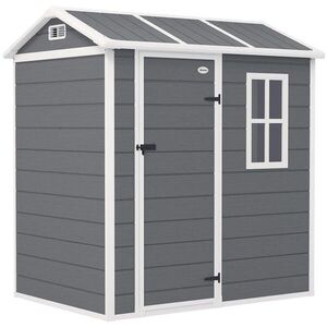Outsunny ZÁHRADNÍ DOMEK z plastu 2, 1 m² 186 x 130 x 199 cm Zahradní domek s sedlovou střechou obraz