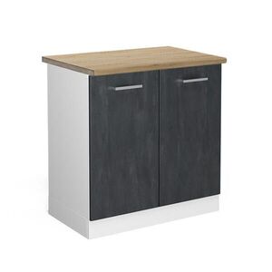 Vicco SKŘÍŇKA POD DŘEZ R-Line Černý beton 80 cm PD Dub obraz