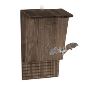 Relaxdays BUDKA Hnědá dřevo s háčkem 37 cm obraz