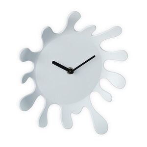 Relaxdays HODINY Bílé na stěnu plastové analogové design barevné skvrny 25 cm obraz