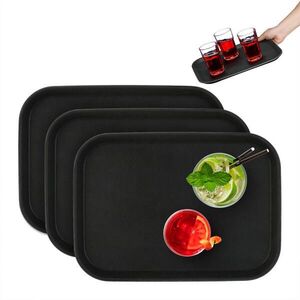 Relaxdays PODNOS Černý 3dílný-set protiskluzový 35x25 cm obraz