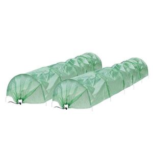 ECD-Germany SADA 2 ks fóliových tunelů 300 x 55 x 35 cm, 3 m, průhledné/zelené, z PE obraz
