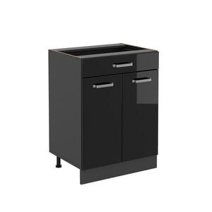 Vicco SPODNÍ SKŘÍŇKA KUCHYŇSKÉ LINKY R-Line Černý vysoký lesk 60 cm se zásuvkou, bez pracovní desky obraz