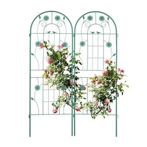 Relaxdays MŘÍŽ Světle zelená 2-dílná sada kov 150 cm obraz