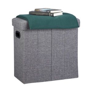 Relaxdays TABURET Tmavě šedá skládací s úložným prostorem 49, 5 cm obraz
