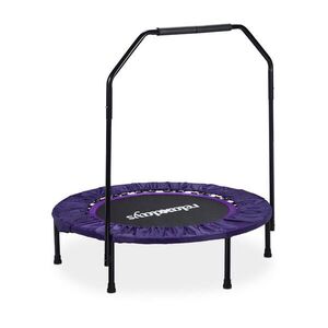Relaxdays TRAMPOLÍNA Černá skládací s madlem do interiéru 120 kg obraz