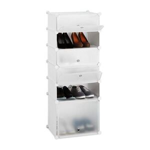 Relaxdays BOTNÍK Bílý plast modulární 6 přihrádek 126 cm obraz