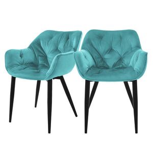 ML-DESIGN JÍDELNÍ ŽIDLE, sada 2 ks, petrolový samet obraz