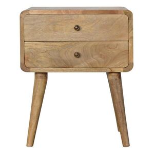 Artisan Furniture KONZOLE Dubový povrch Malý stolek do předsíně, 2 zásuvky, severské nohy obraz