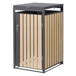 ML-DESIGN SADA na popelnice, 1 ks, antracitová barva s dřevěným vzhledem obraz