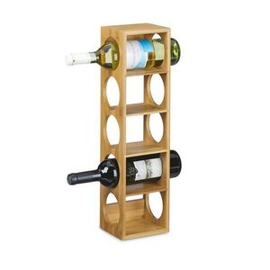 Relaxdays VINOSTOJ Přírodní bambus na 5 lahví obraz