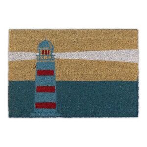 Relaxdays ROHOŽKA Přírodní modrá červená bílá motiv majáku 60x40 cm obraz