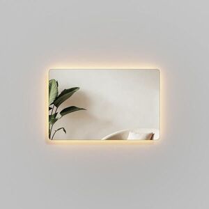 EMKE KOUPLELNOVÉ ZRCADLO LED, obdélník, studená bílá/teplá bílá, kolébkový vypínač, boční 60/40 cm obraz