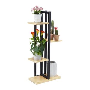 Relaxdays REGÁL Světle hnědá kov 4 police 93x42, 5x22, 5 cm obraz