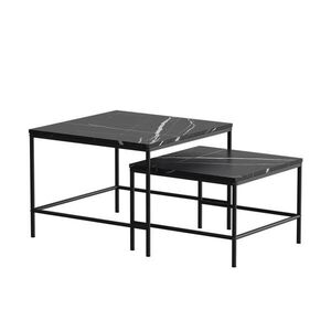 Vicco STOLEČEK KÁVOVÝ STOLÍK Ramio Černý mramor 60 x 60 cm 2 díly obraz