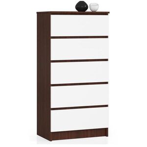 RAUMHIRSCH FURNITURE KOMODA tmavě hnědá, bílá 121/60/40 obraz