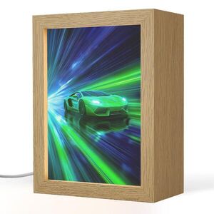 OnlyWow NOČNÍ LAMPIČKA Rychlost - Lehké - Sportovní vůz - Zelená 15x20 cm obraz
