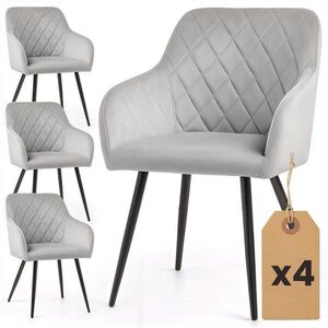 RAUMHIRSCH FURNITURE ČALOUNĚNÁ ŽIDLE, sada 4 ks, kovové nohy šedé, černá 54, 5/82/58 obraz