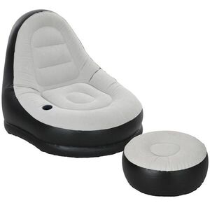 Outsunny NAFUKOVACÍ SOFA, Světle šedá+Černá, Plast obraz