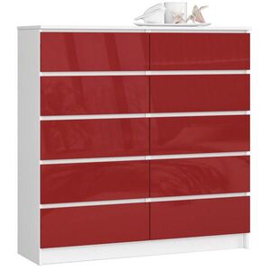 RAUMHIRSCH FURNITURE KOMODA bílá, červená lesklá 121/120/40 obraz