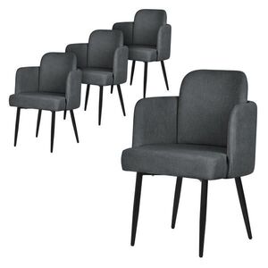 ML-DESIGN JÍDELNÍ ŽIDLE, sada 4 ks, antracitová, s látkovým potahem v ratanovém vzhledu obraz