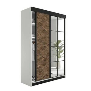Kier Furniture POSUVNÁ ŠATNÍ SKŘÍŇ LAMARO 167x205x59cm - Bílá & Art Deco obraz