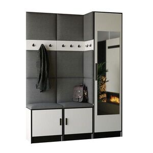 Kier Furniture PŘEDSÍŇOVÁ STĚNA ROJ 20 - 159, 6x205x39cm Bílá & šedá látka obraz